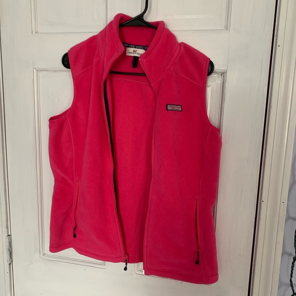 Vineyard vines pink fleece vest - Picture 2 of 3